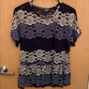 Lace overlay top with camisole